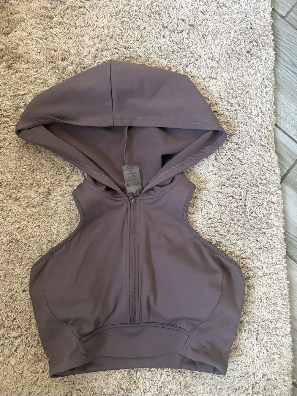 BuffBunny Brown XL Zip Front Hooded Crop Top